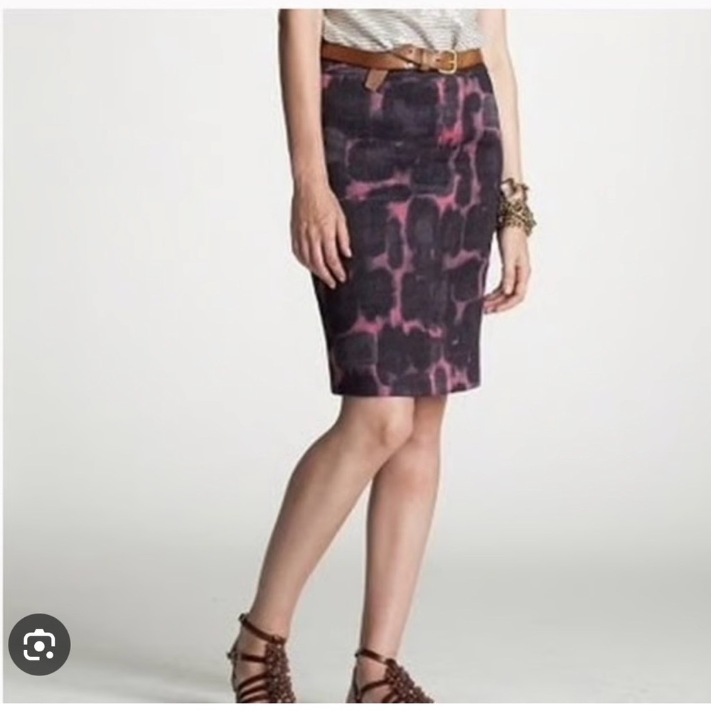J. Crew Pink and Brown Lined Pencil Skirt size 12